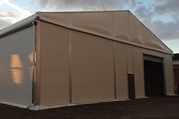 Leichtbauhalle / Fertighalle als Lagerhalle für Reifenhäuser GmbH & Co. KG - 1