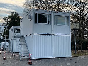 Bürocontainer als Planungsbüro und Lagercontainer für die Stadtwerke Verkehrsgesellschaft Frankfurt am Main - 1