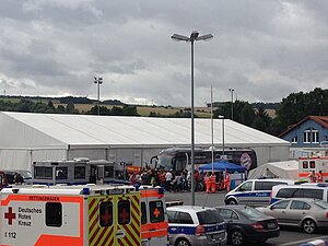 Eventzelt-Landschaft mit Pagoden und Sanitäranlagen von 800m² in Niederselters - 1